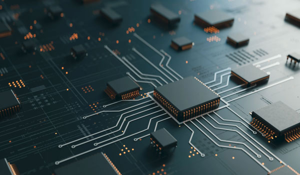 A close up of a circuit board