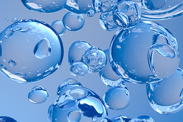 Drops of water on a water repellent fabric