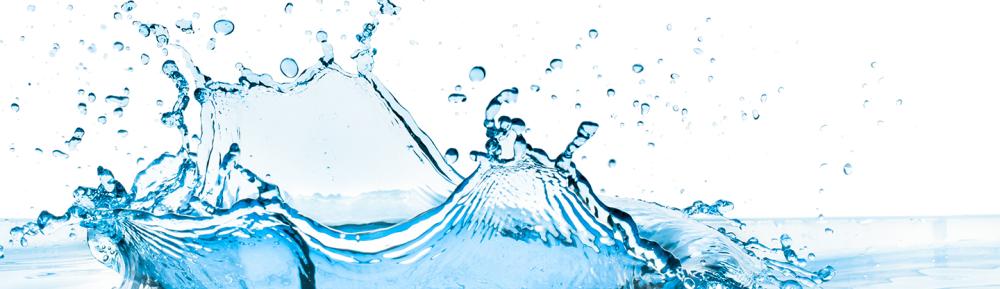 Blue water splashing