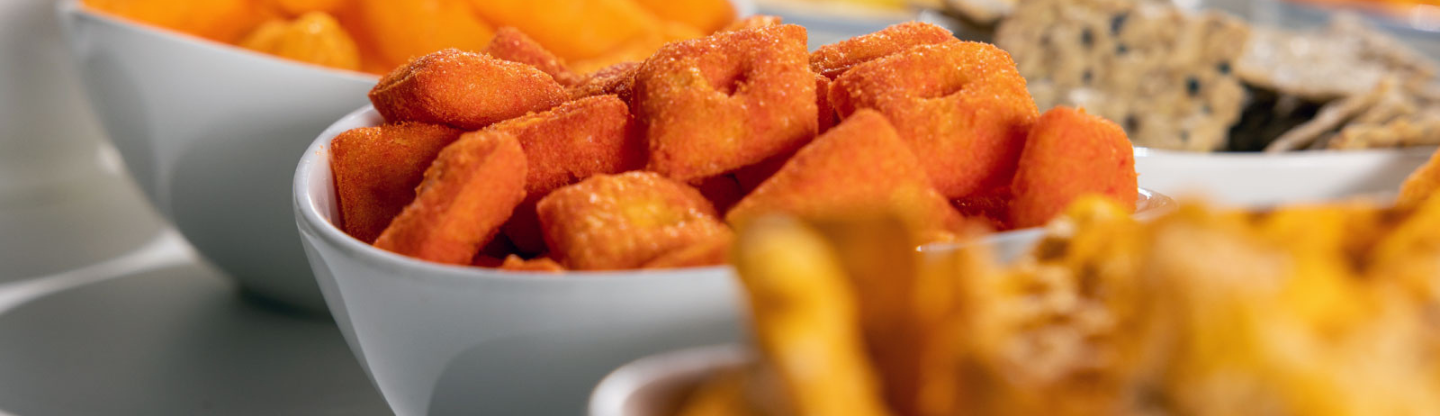 Various bowls of snacks