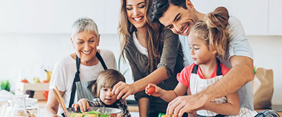 A family cooking together