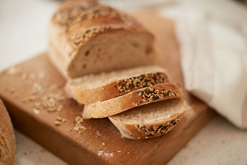 Fresh sliced wholemeal bread