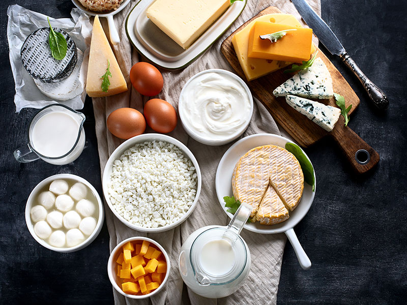 A selection of dairy products