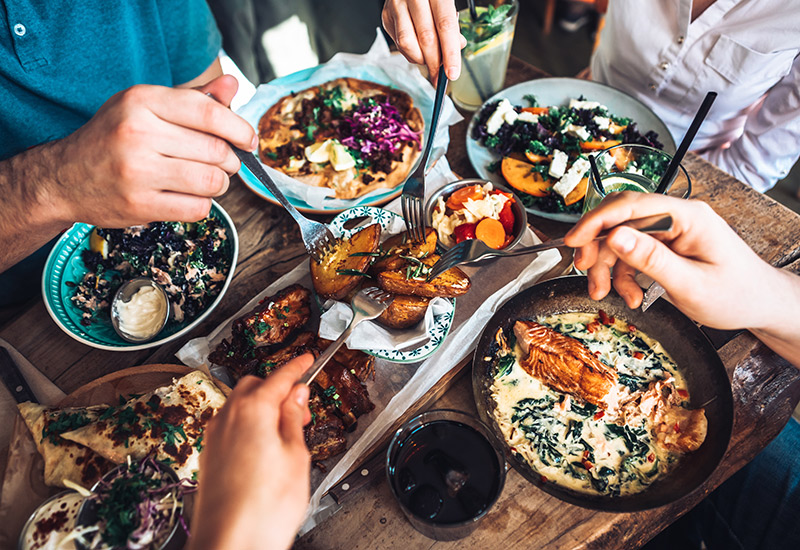 Friends sharing a delicious meal