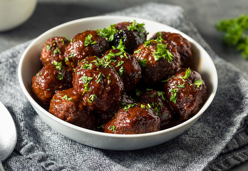 A bowl of meat free meatballs
