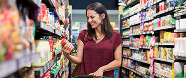 A woman shopping in a supermarket