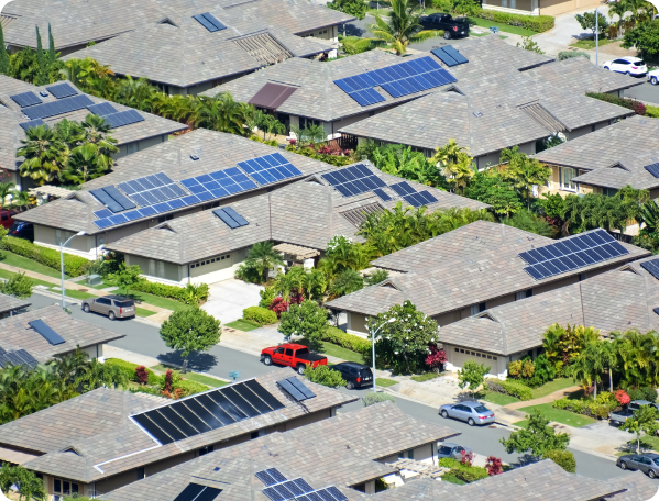 Solar panels on residential properties