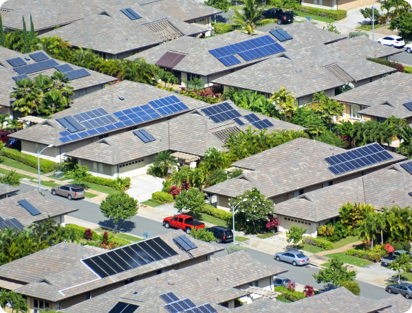 Solar panels on residential properties